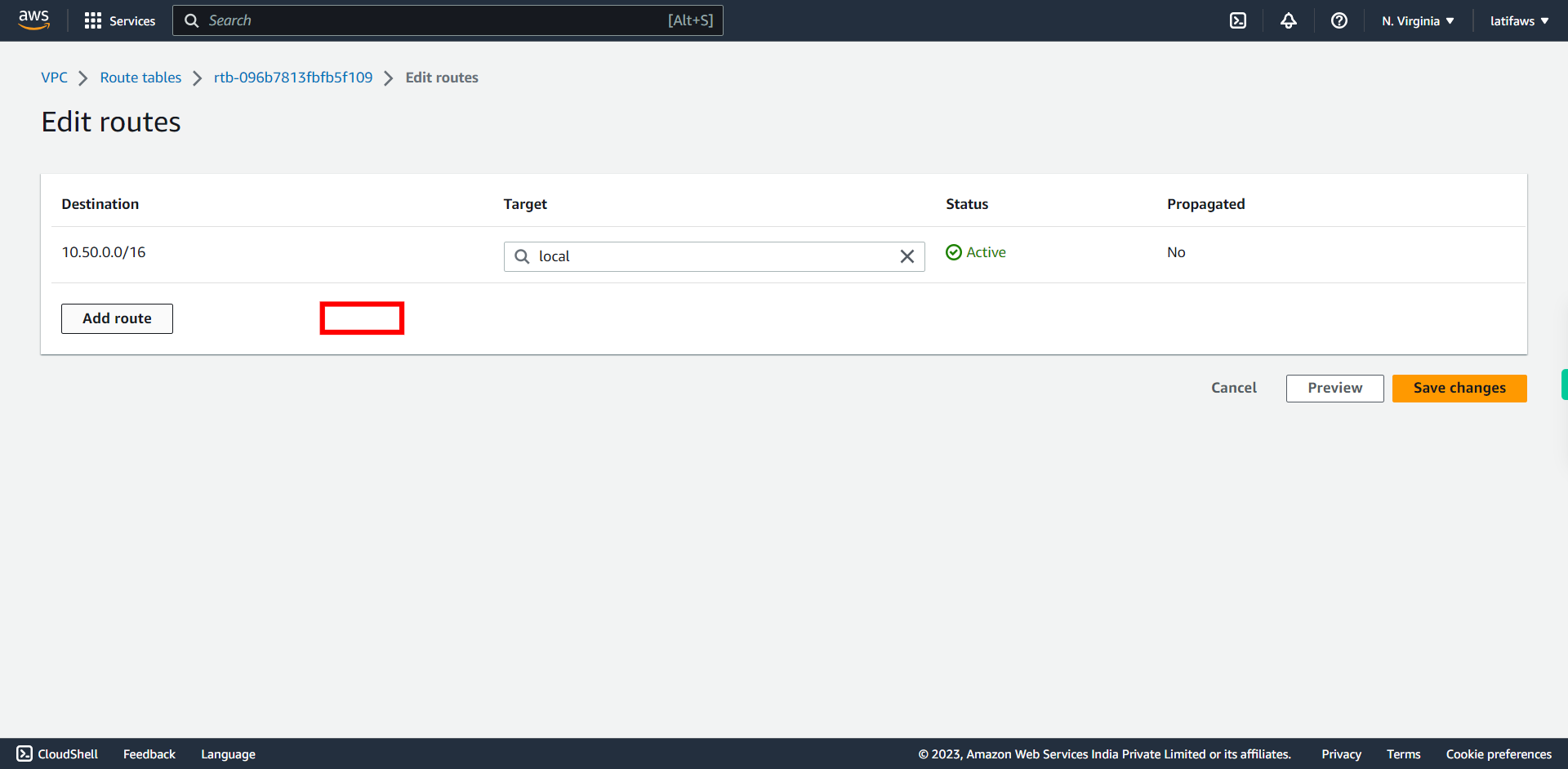 VPC Management Console