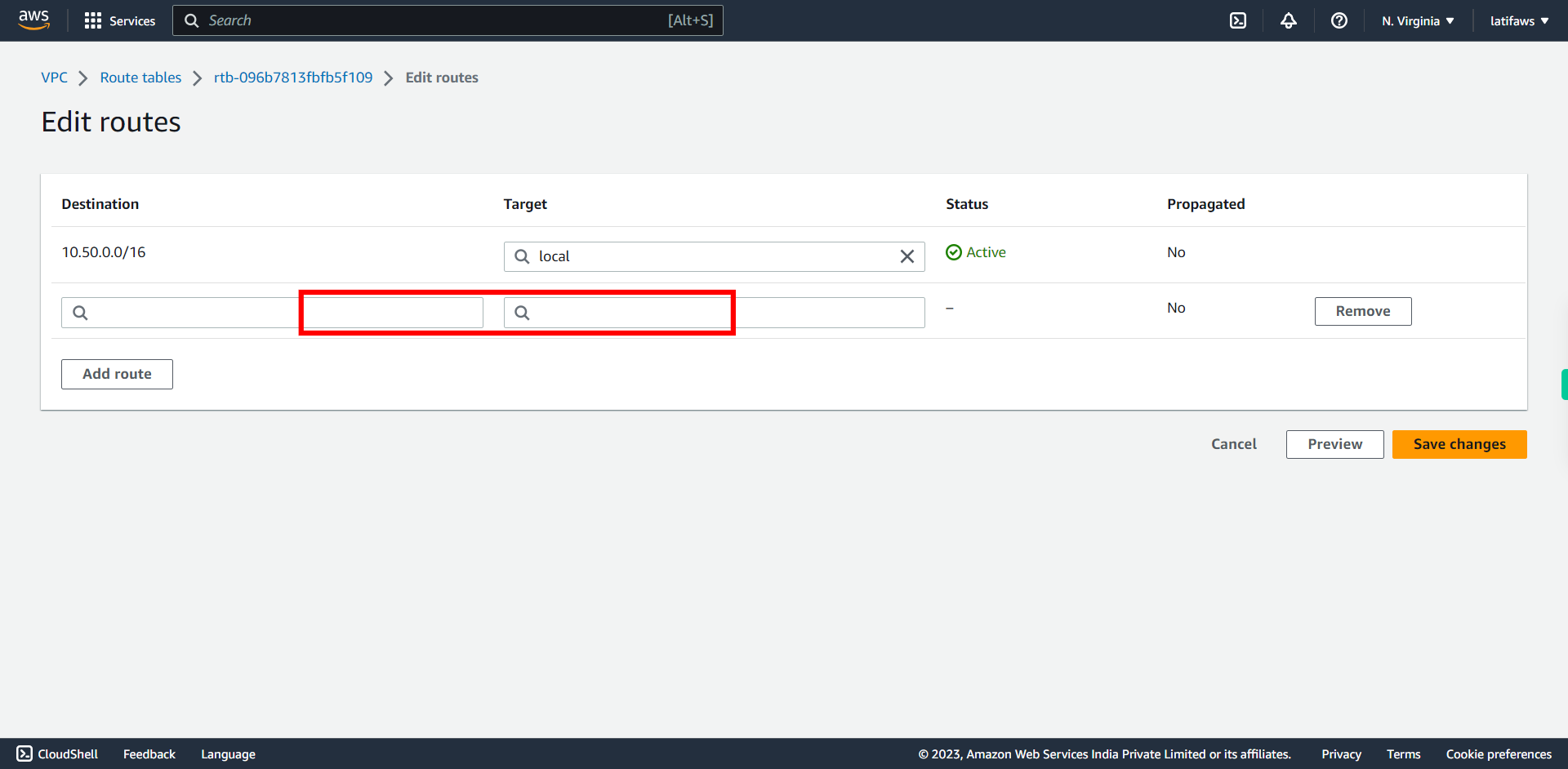 VPC Management Console