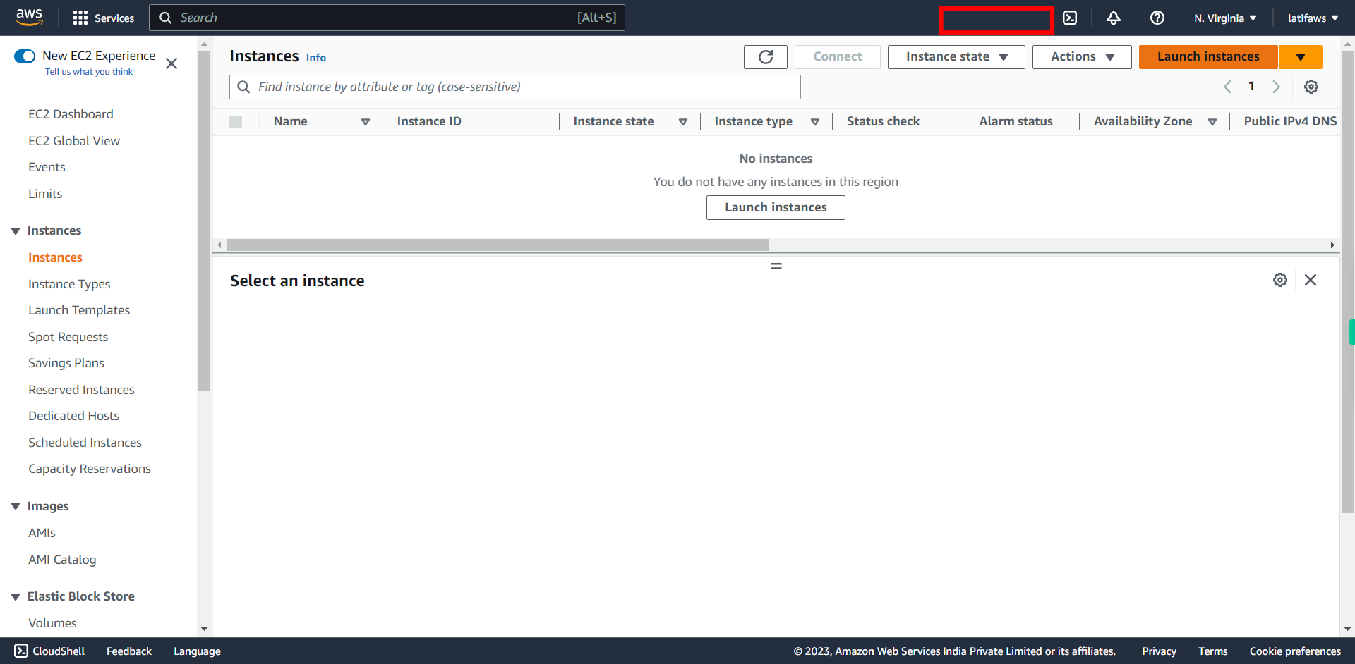 Instances | EC2 Management Console