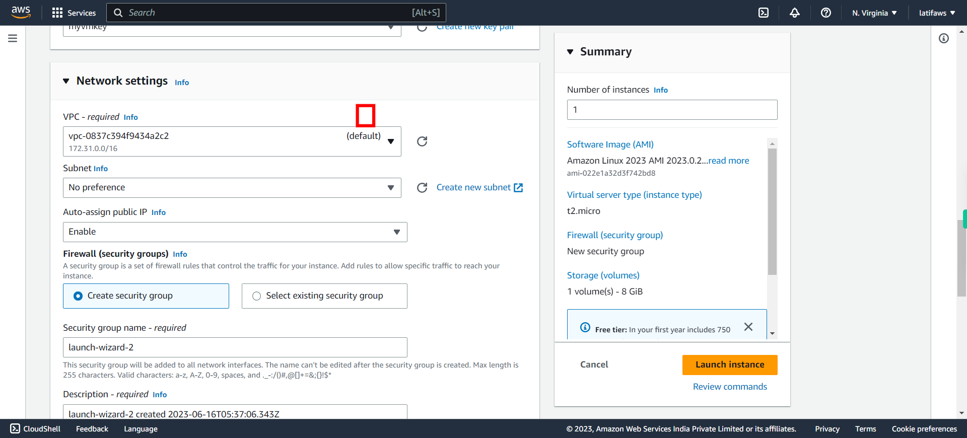 Launch an instance | EC2 Management Console