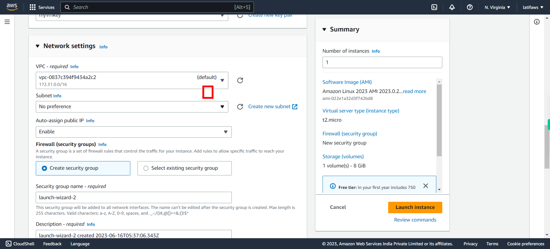 Launch an instance | EC2 Management Console