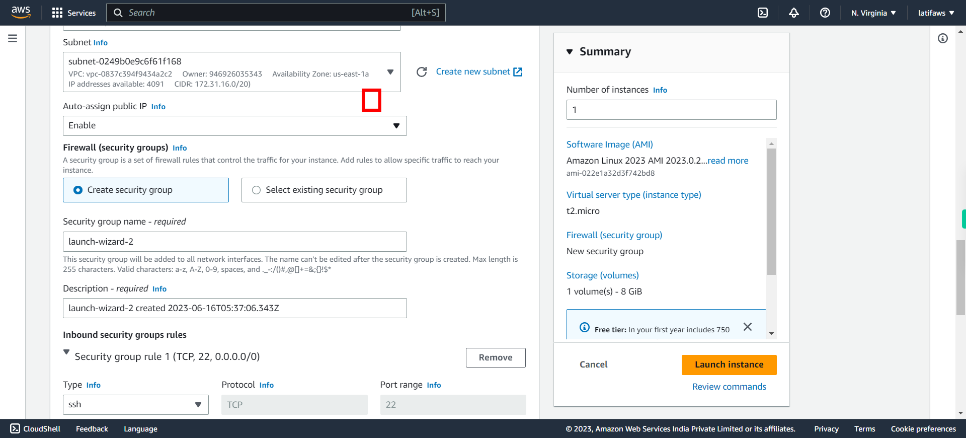 Launch an instance | EC2 Management Console