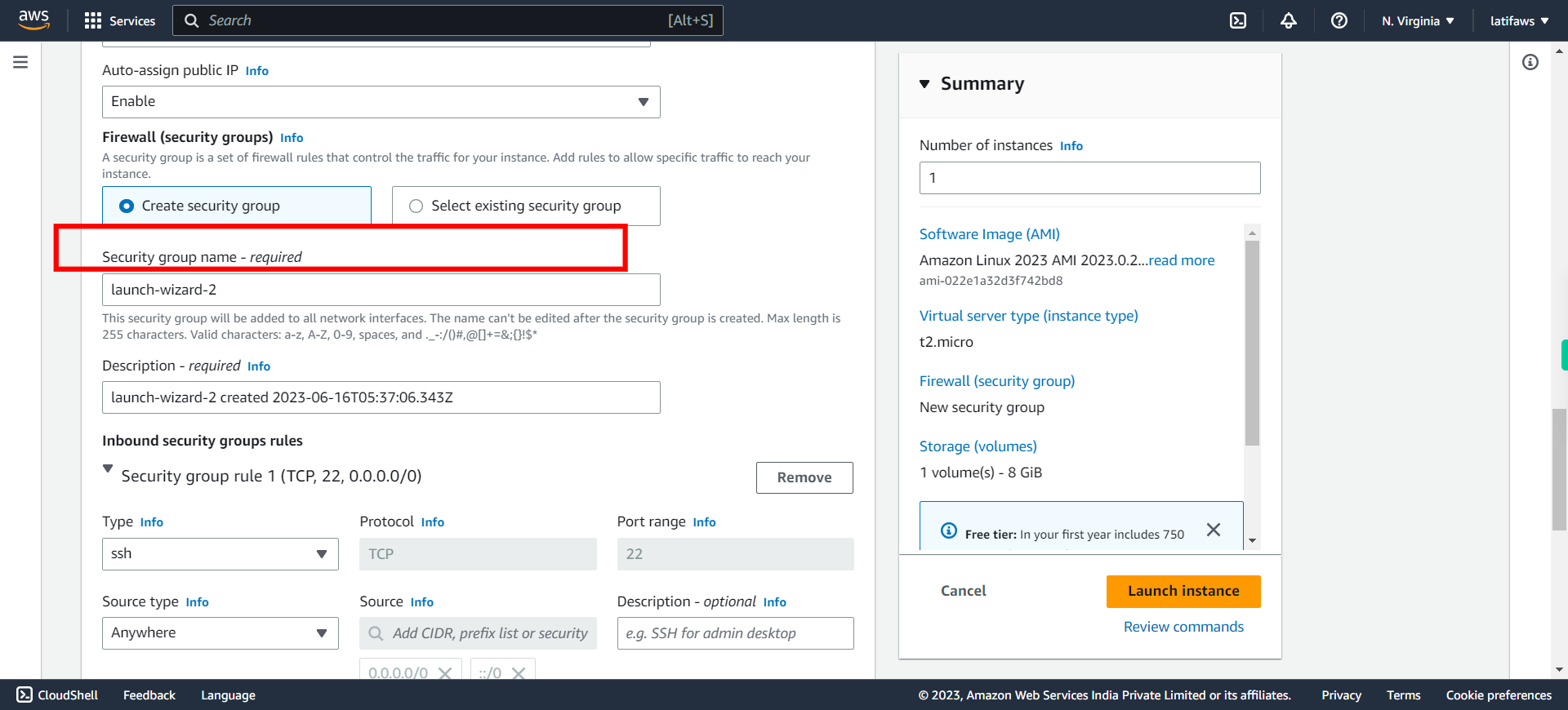 Launch an instance | EC2 Management Console