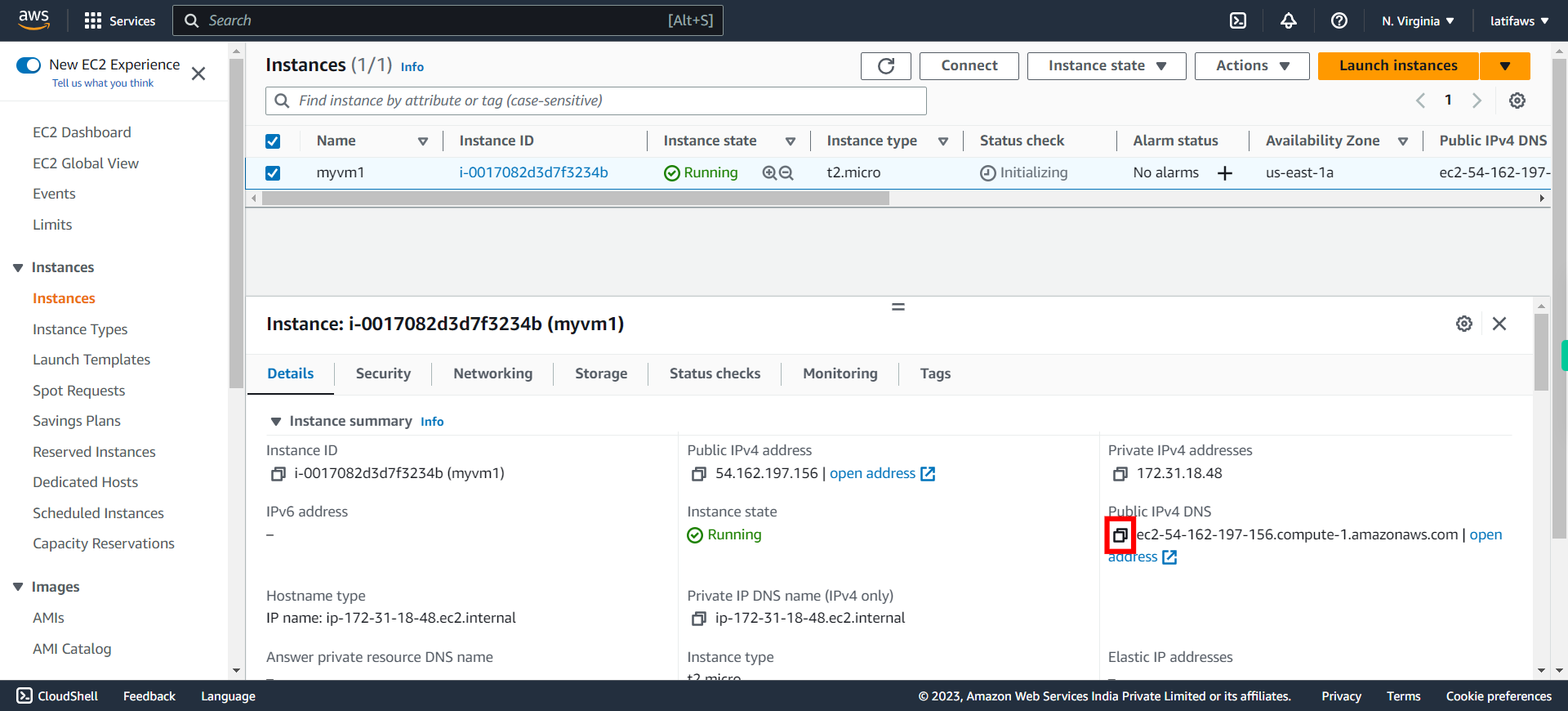 EC2 Management Console