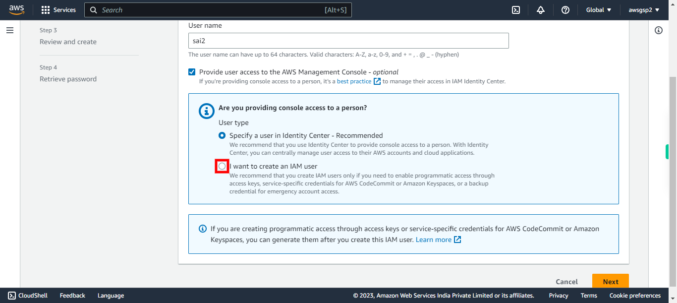 IAM Management Console