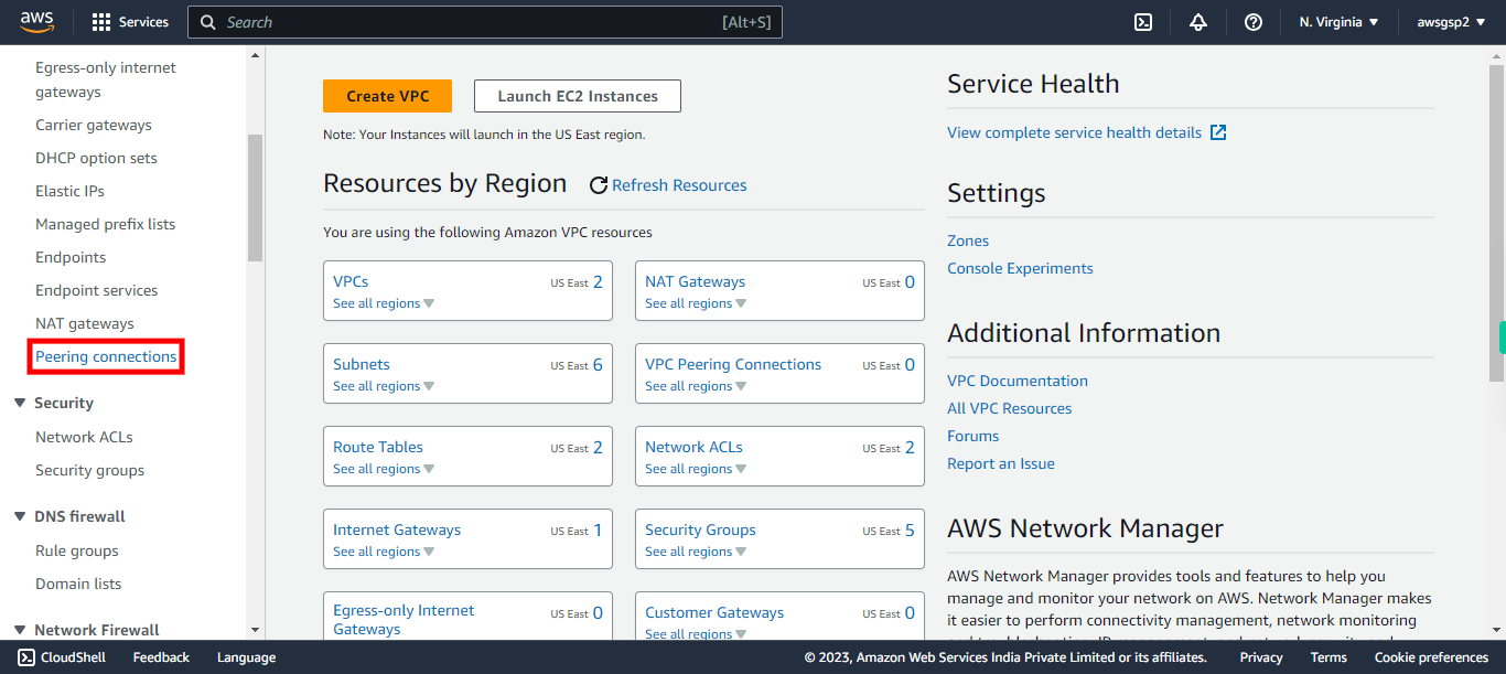 VPC Management Console