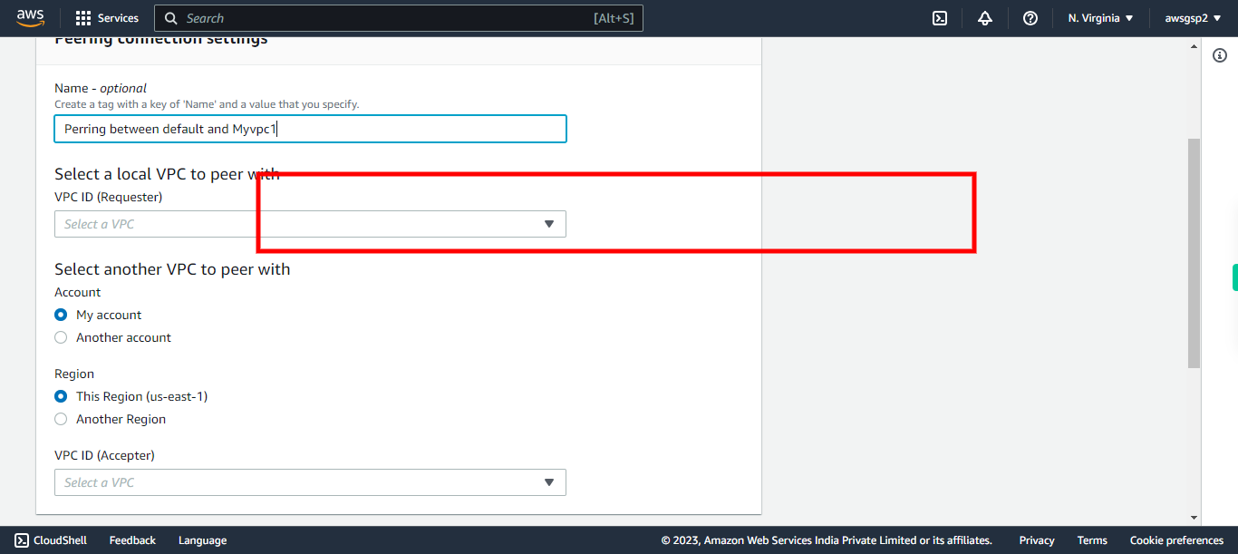 VPC Management Console