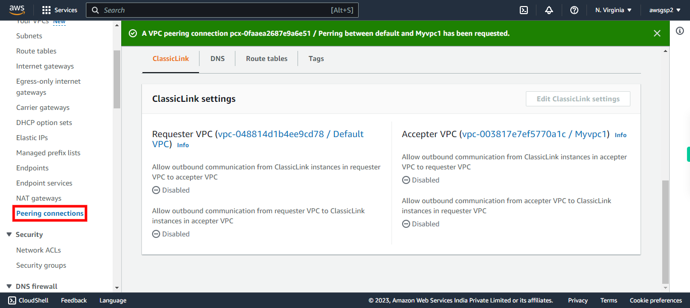 VPC Management Console