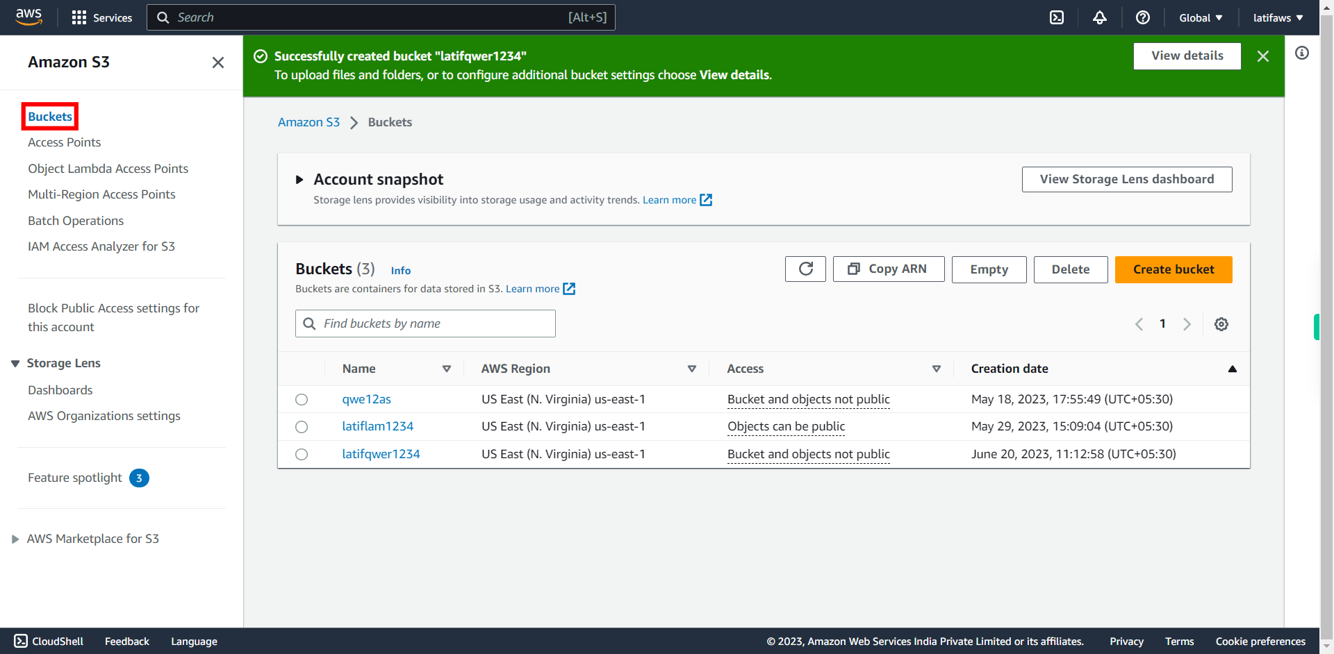 S3 Management Console