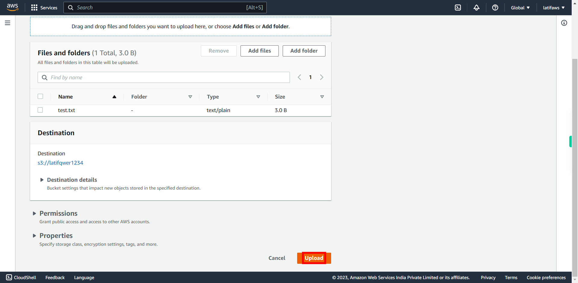 S3 Management Console