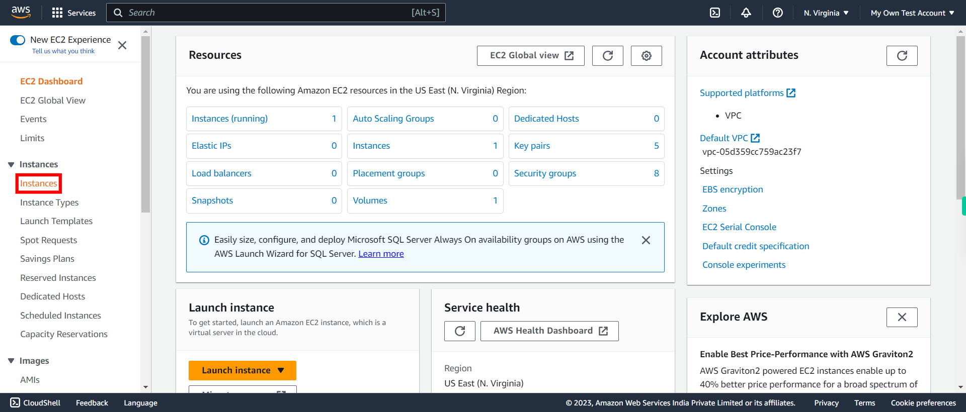 Dashboard | EC2 Management Console