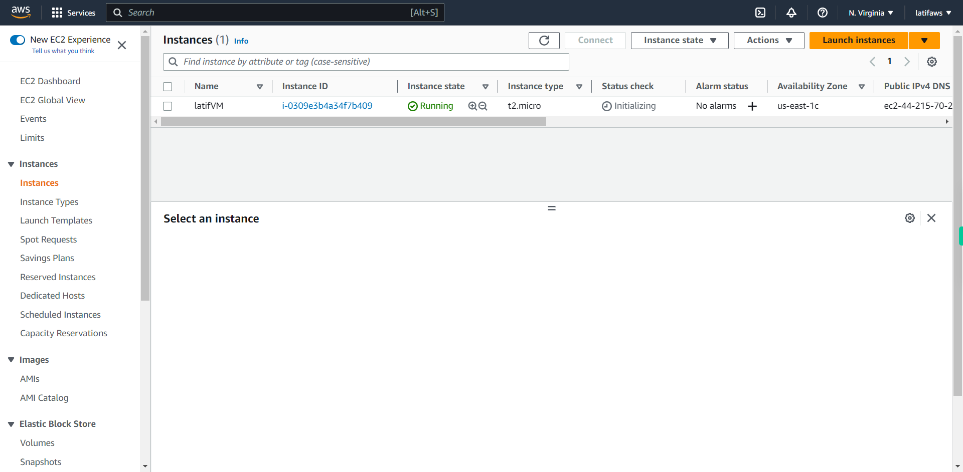 Instances | EC2 Management Console