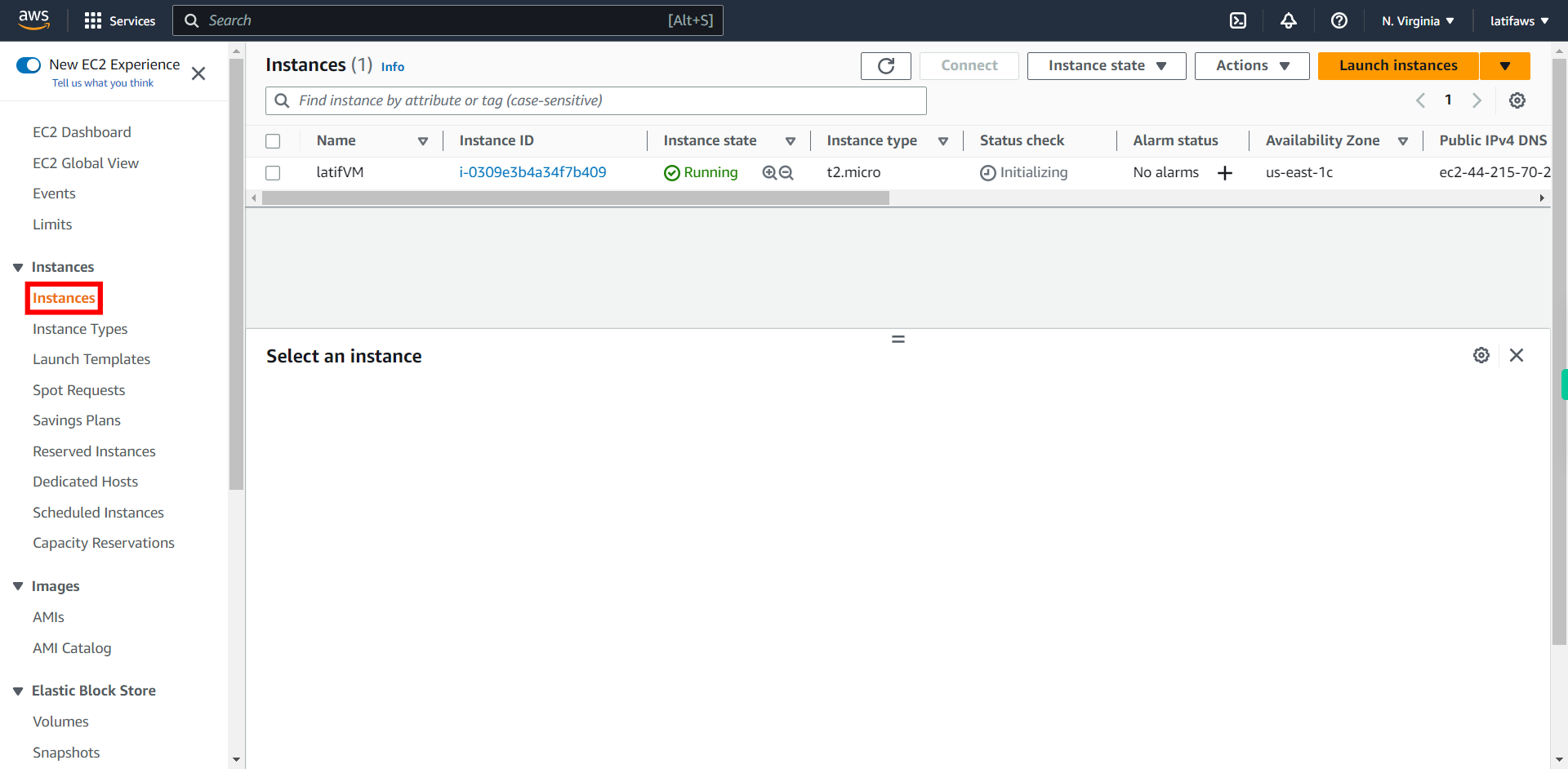 Instances | EC2 Management Console