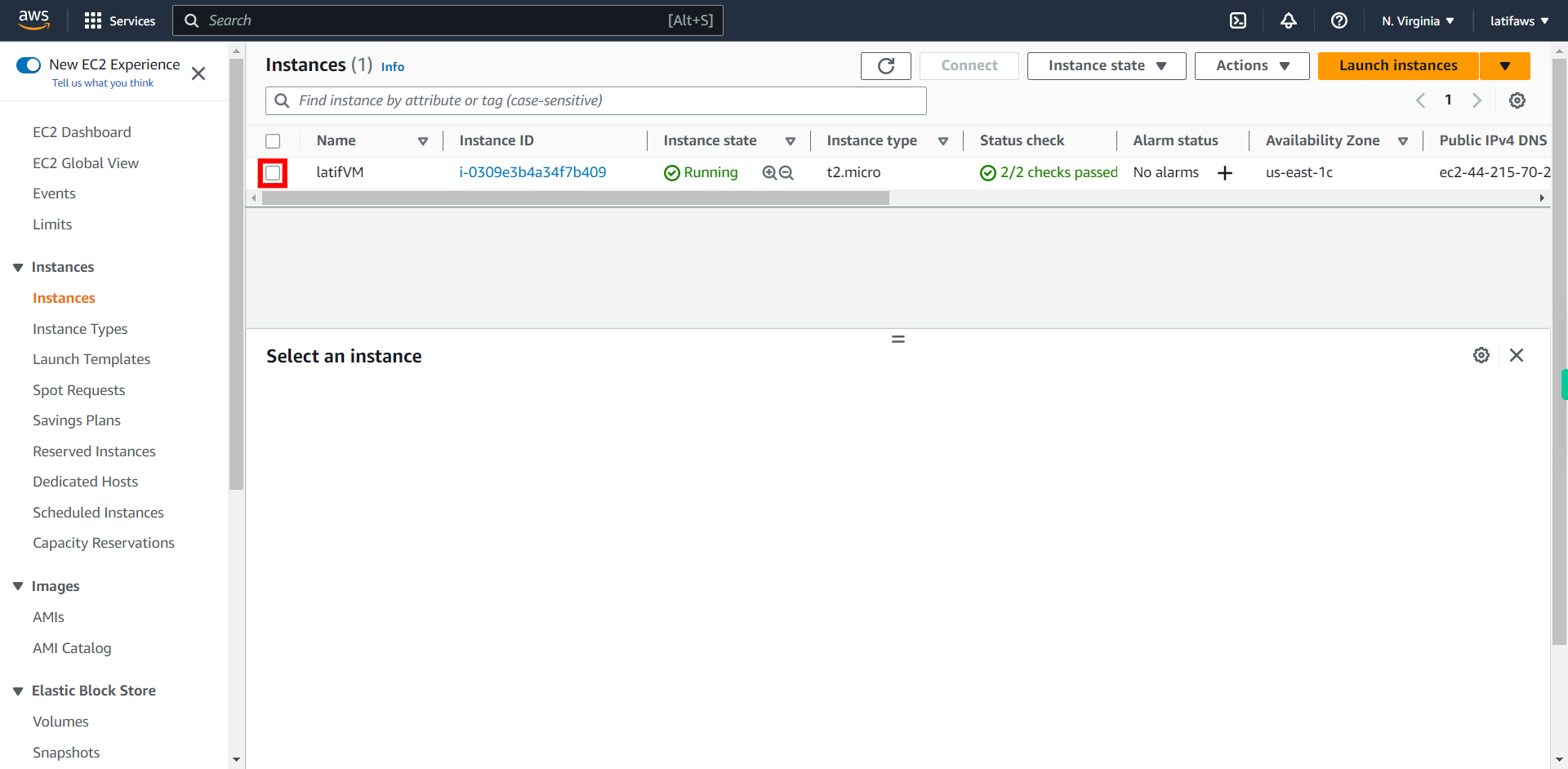 Instances | EC2 Management Console