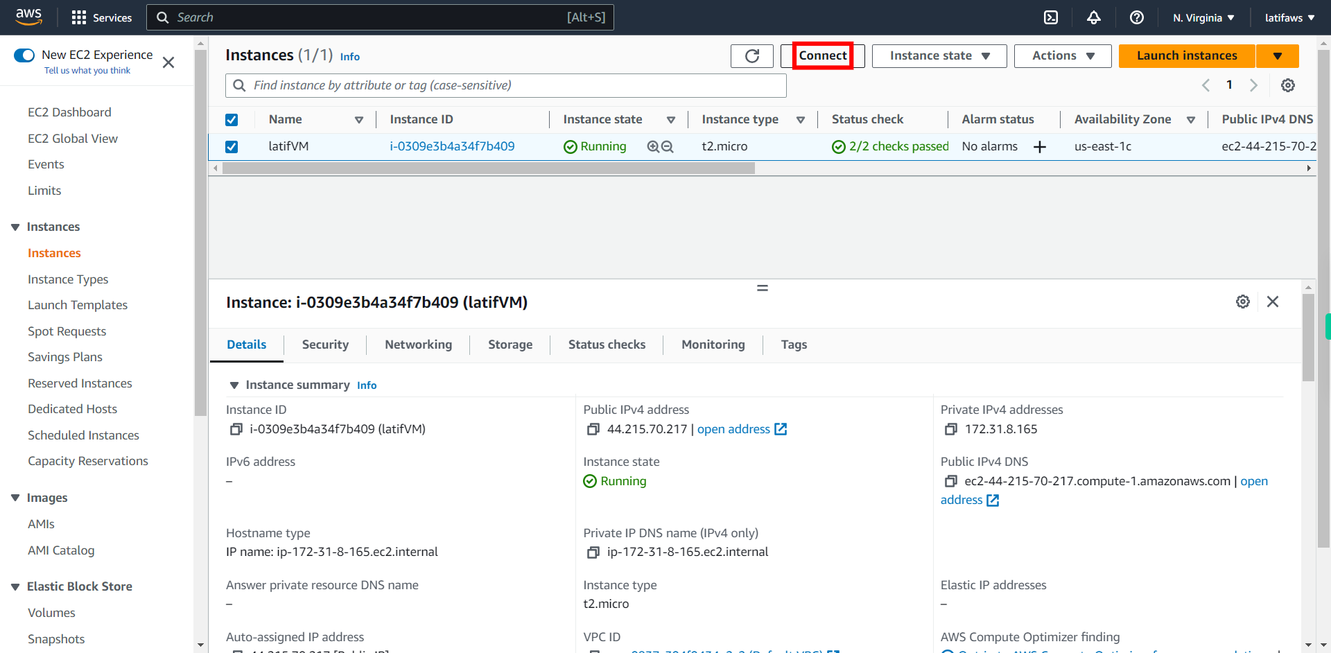 Instances | EC2 Management Console