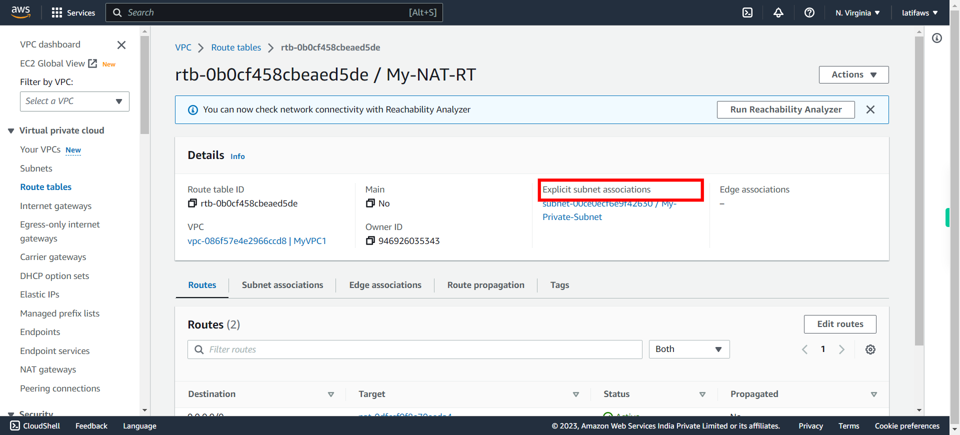 VPC Management Console