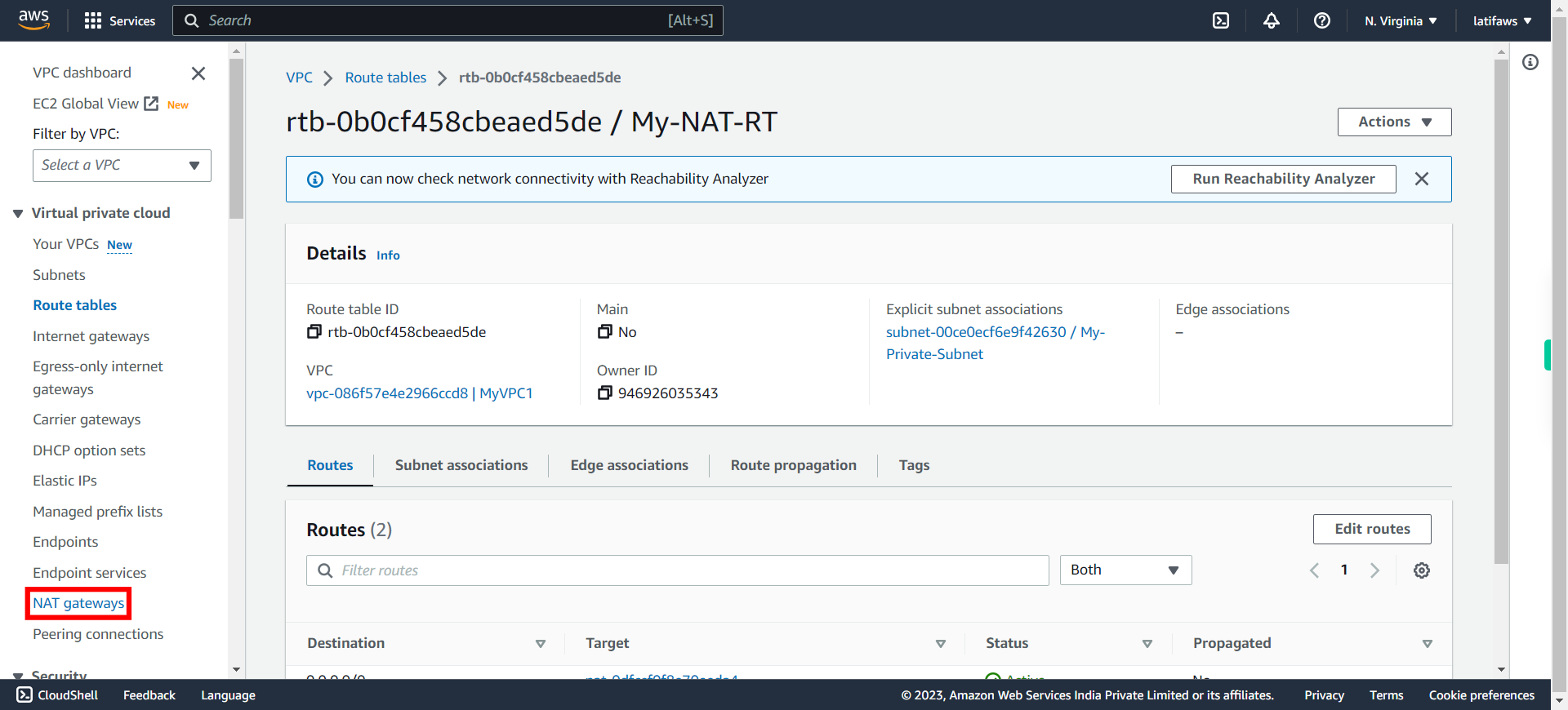 VPC Management Console