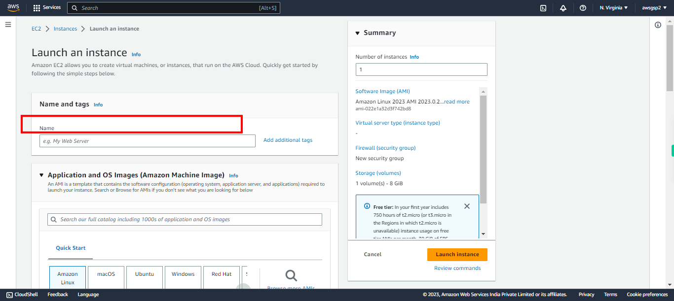 Launch an instance | EC2 Management Console