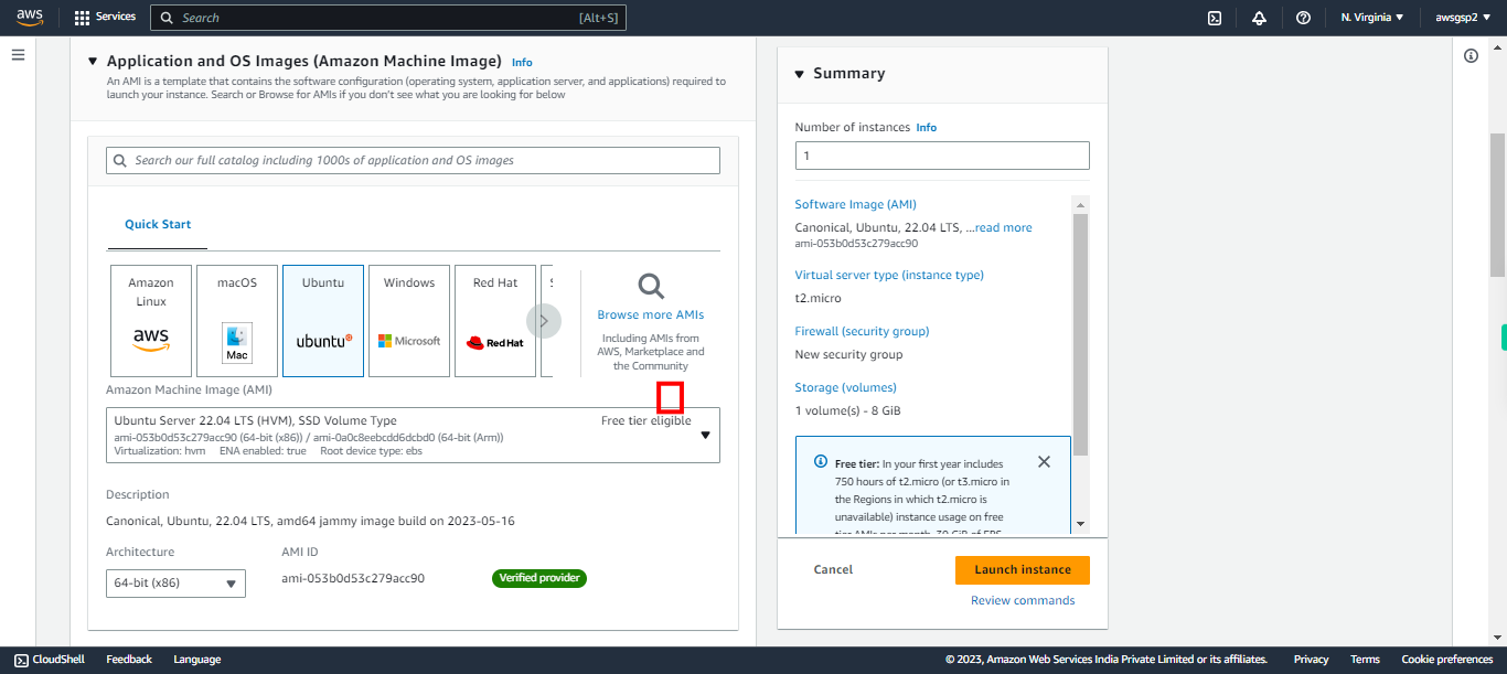 Launch an instance | EC2 Management Console