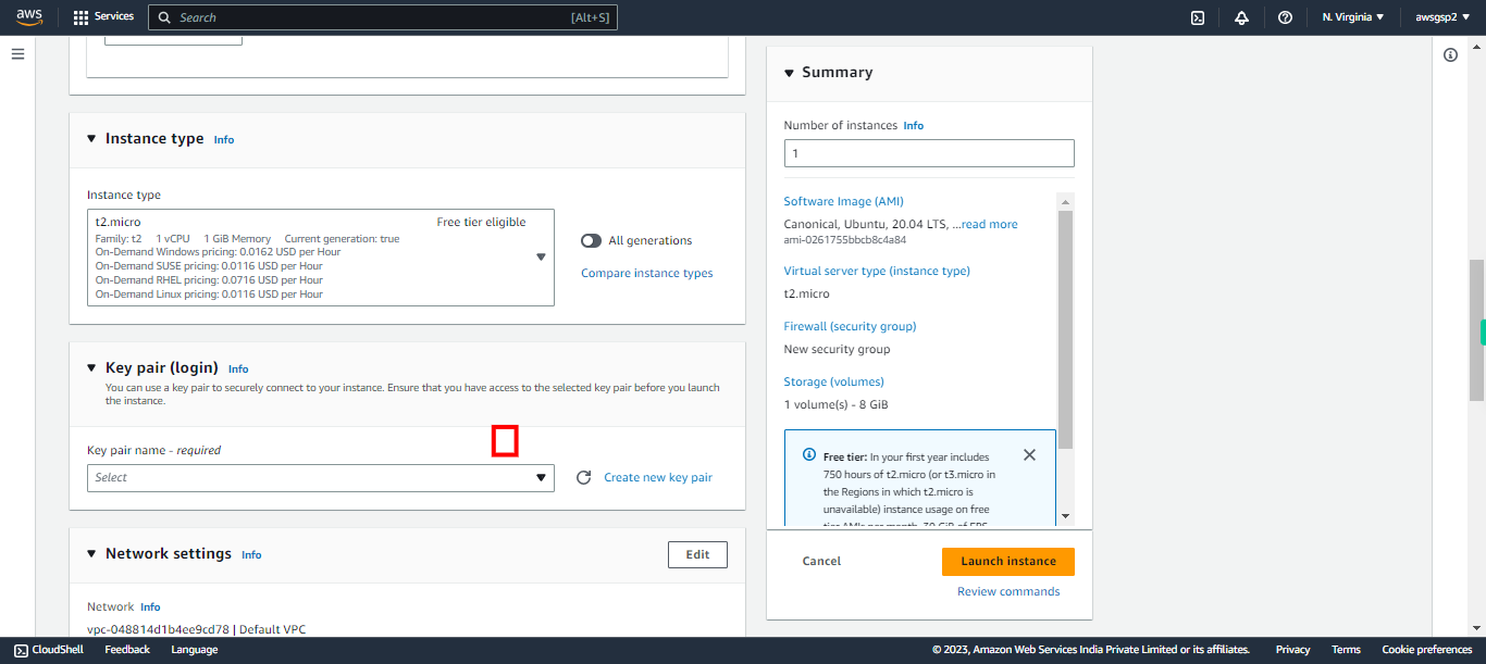 Launch an instance | EC2 Management Console