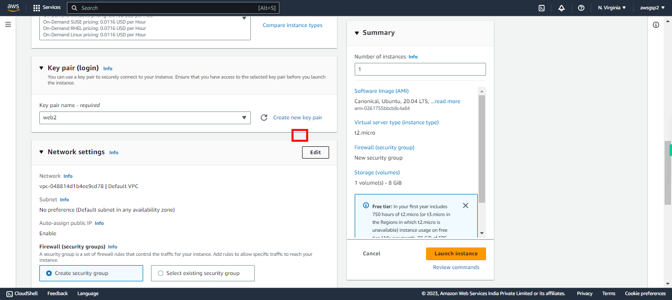 Launch an instance | EC2 Management Console