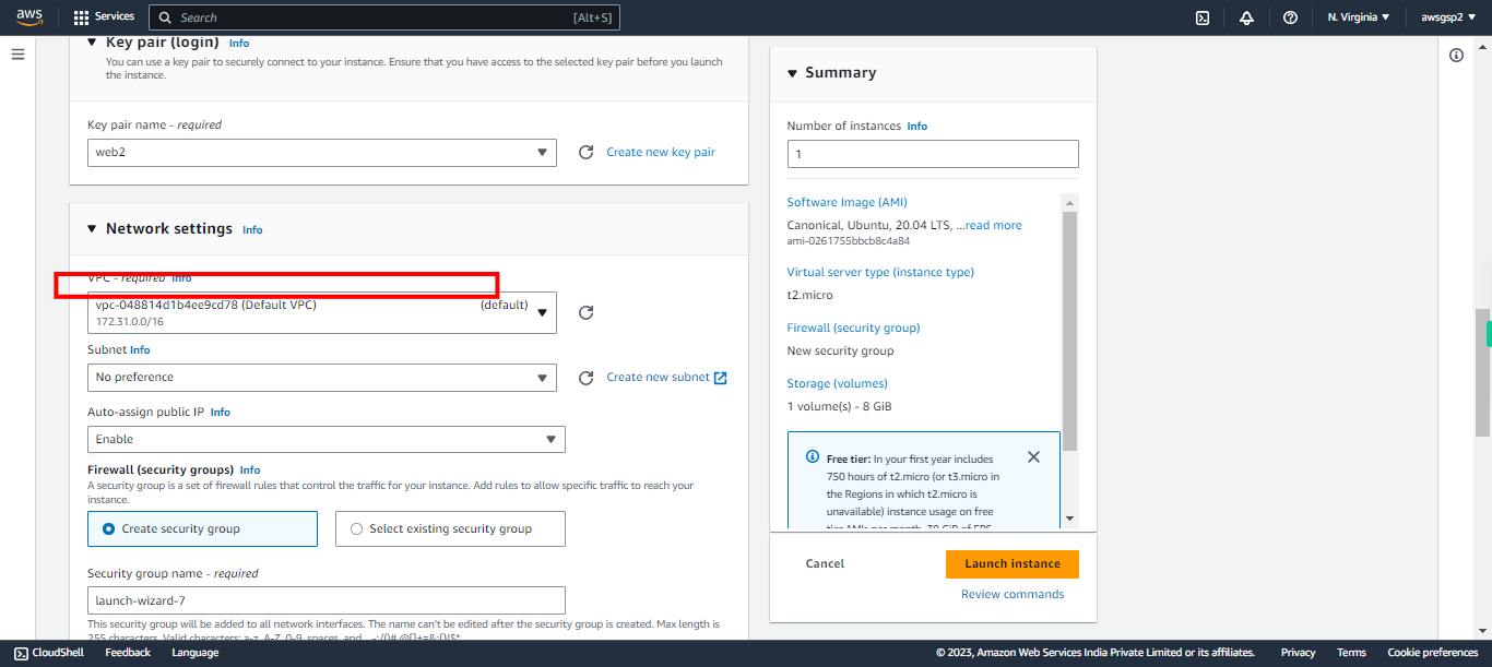 Launch an instance | EC2 Management Console