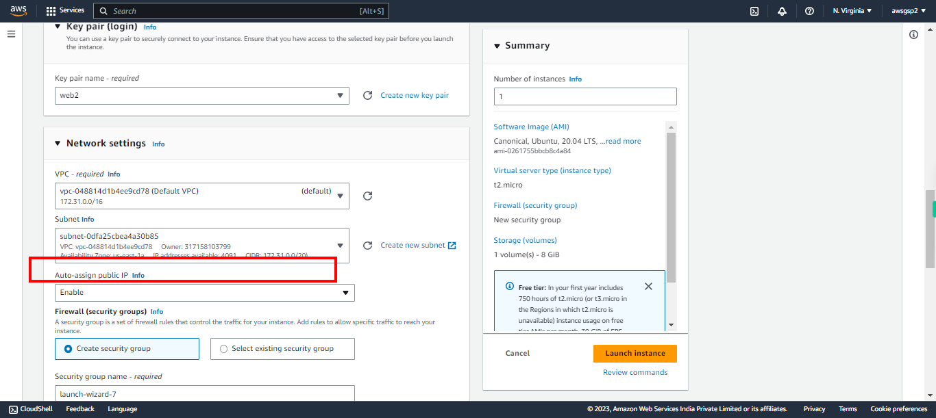 Launch an instance | EC2 Management Console