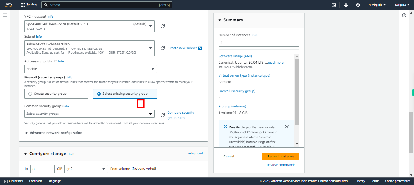 Launch an instance | EC2 Management Console