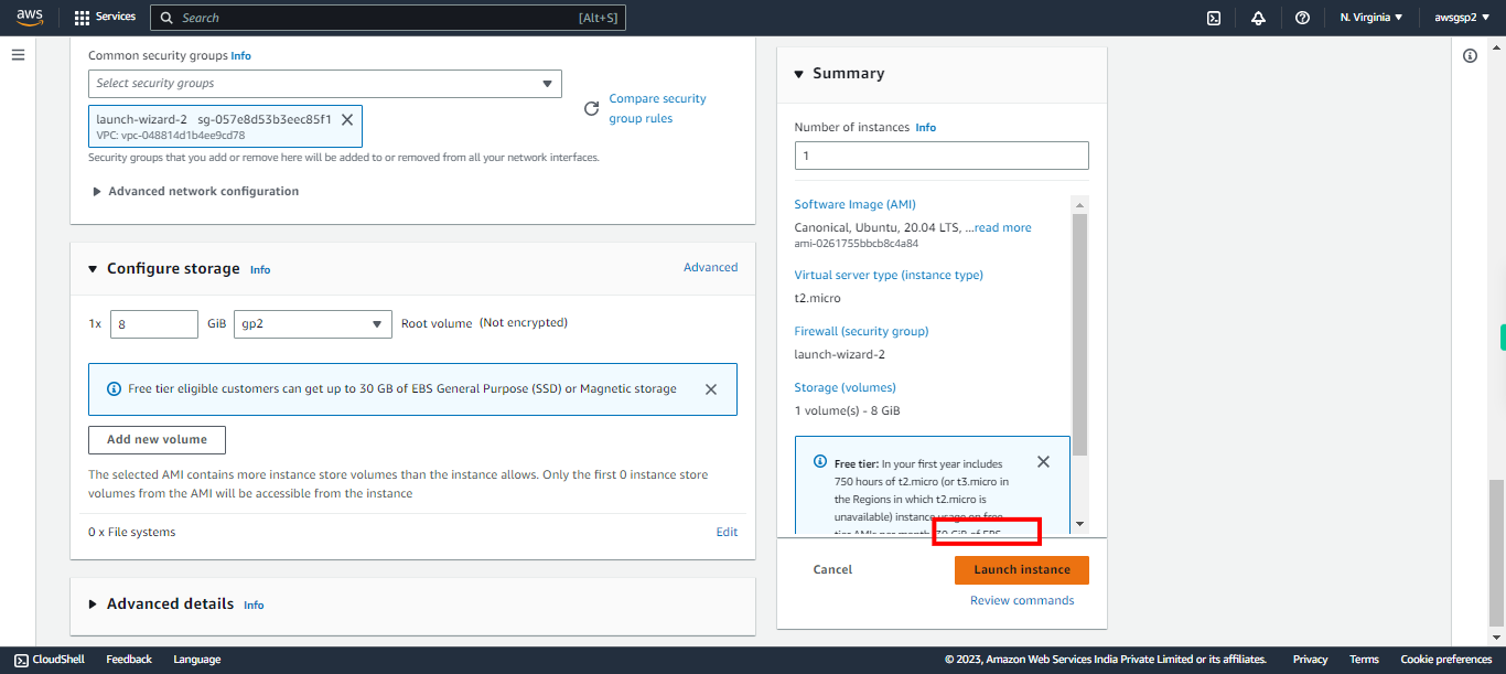 Launch an instance | EC2 Management Console