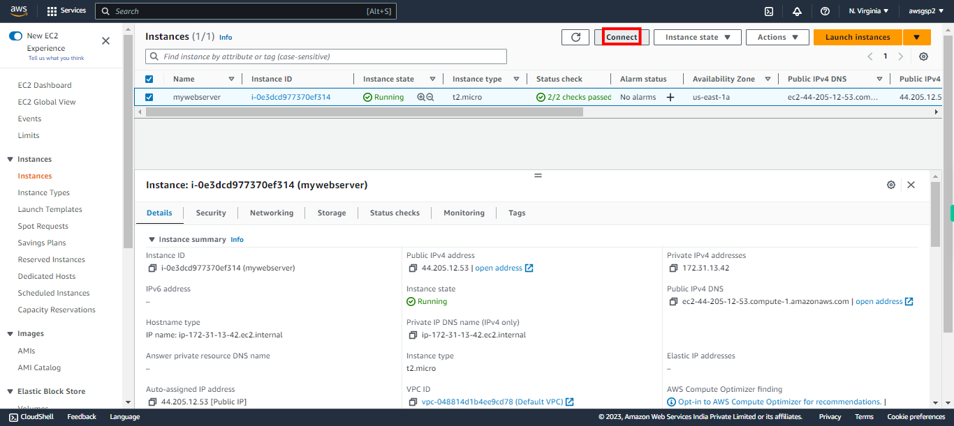 Instances | EC2 Management Console