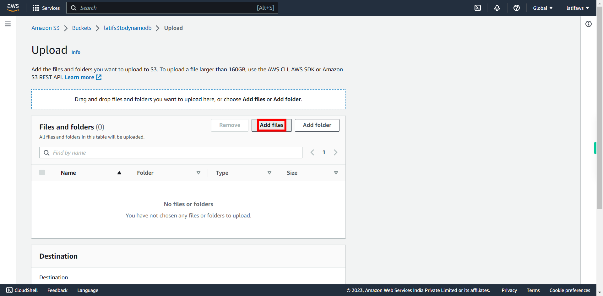 S3 Management Console