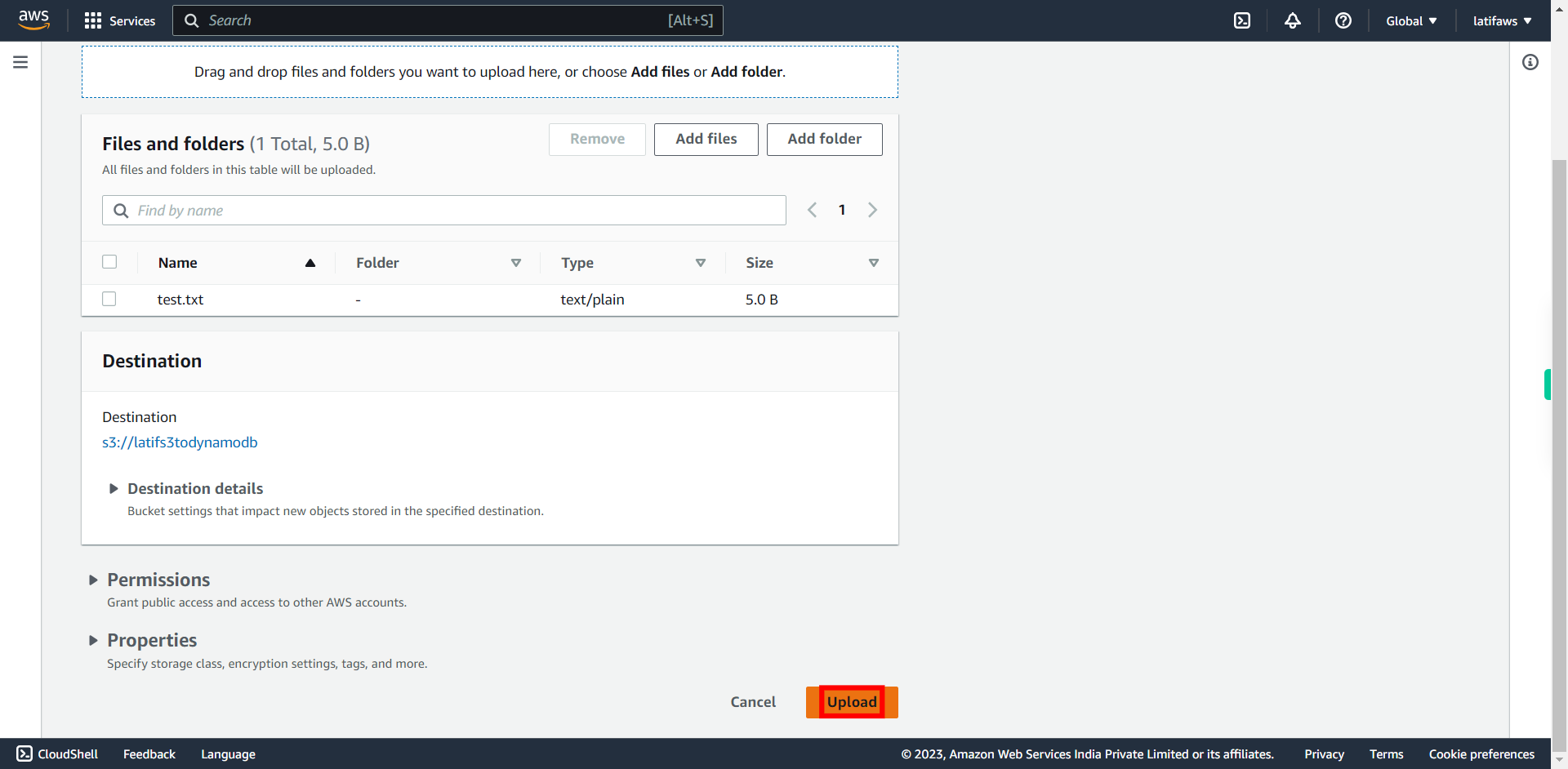 S3 Management Console