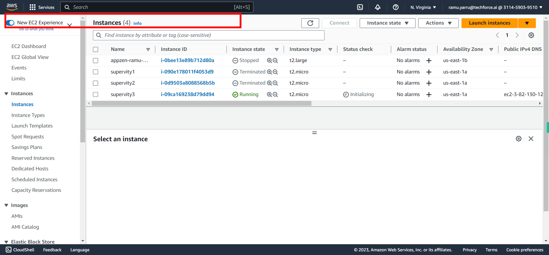 Instances | EC2 Management Console