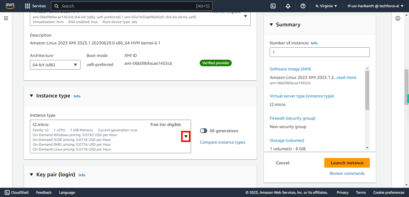 Launch an instance | EC2 Management Console