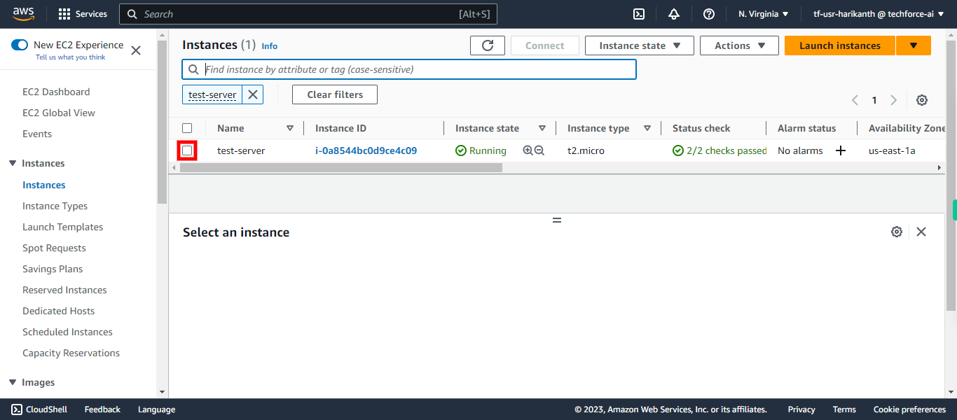 Instances | EC2 Management Console