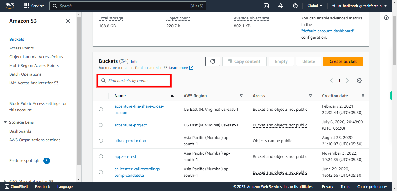 S3 Management Console