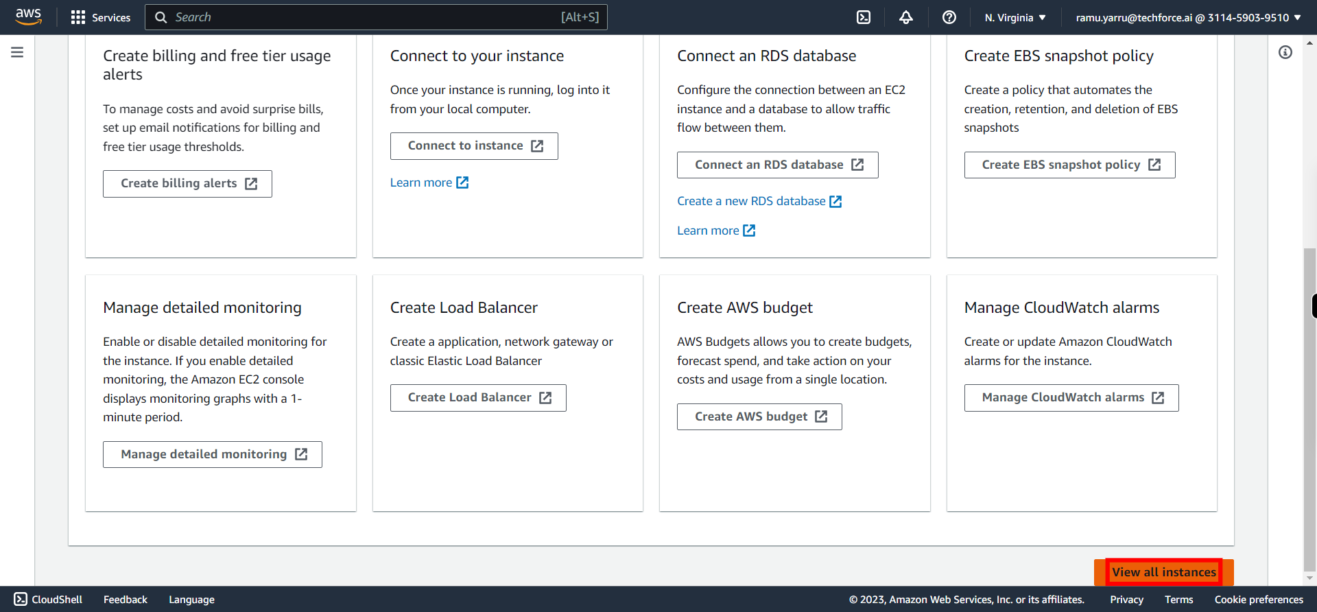 EC2 Management Console