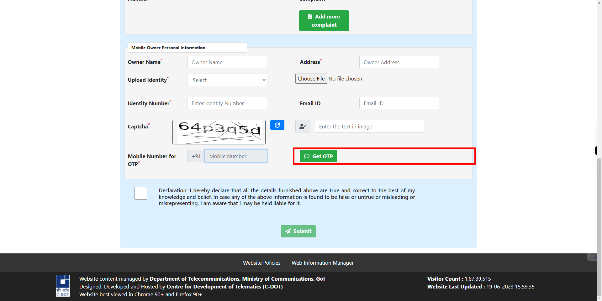 CEIR User Direct Request Blocking Form