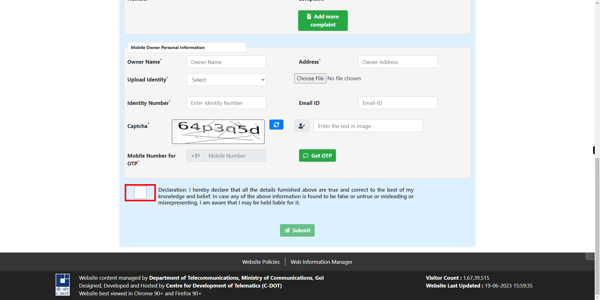 CEIR User Direct Request Blocking Form