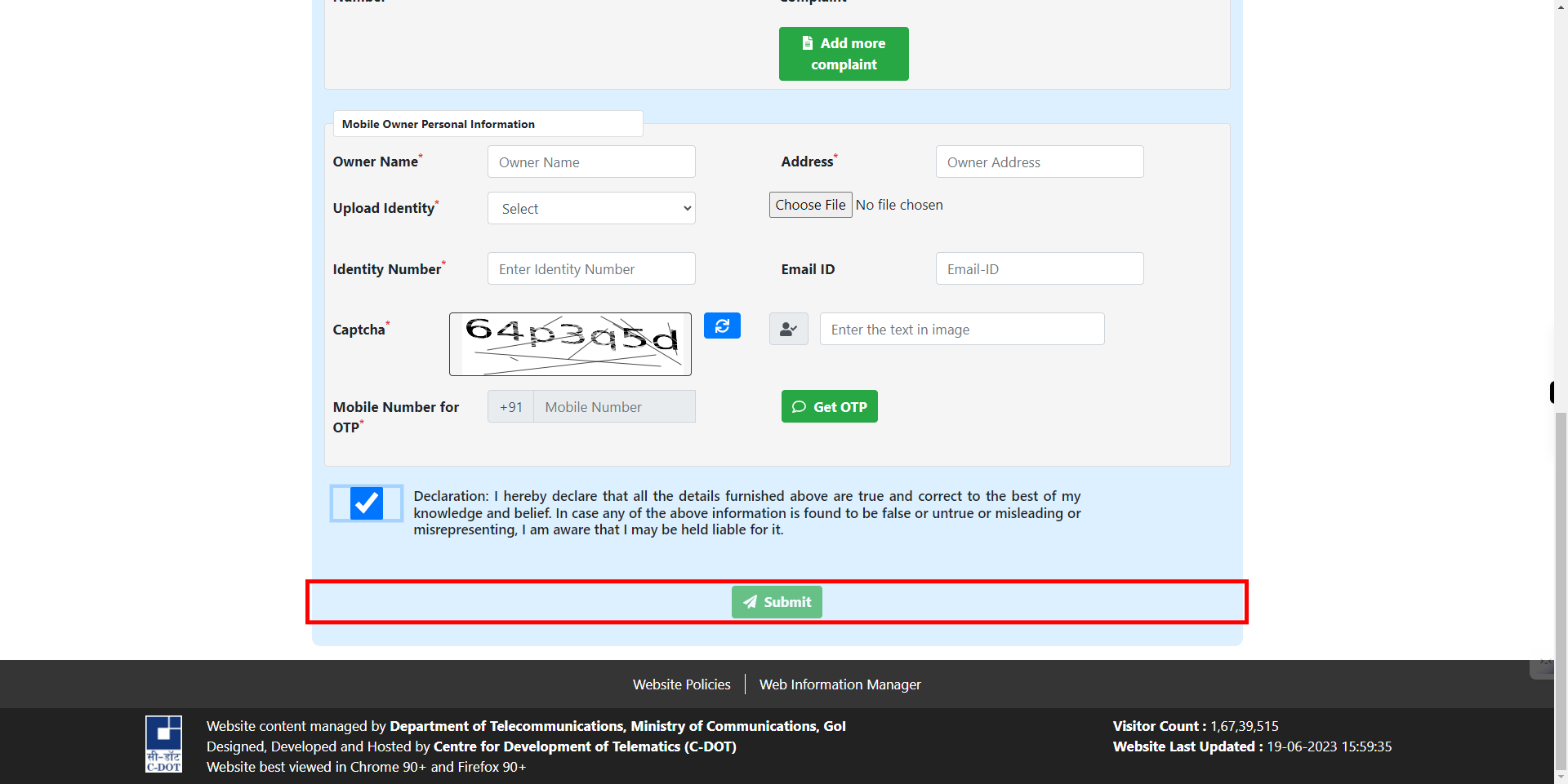 CEIR User Direct Request Blocking Form