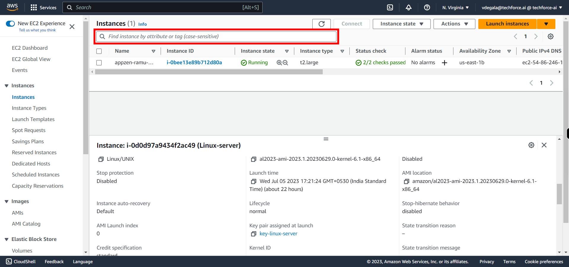 Instances | EC2 Management Console