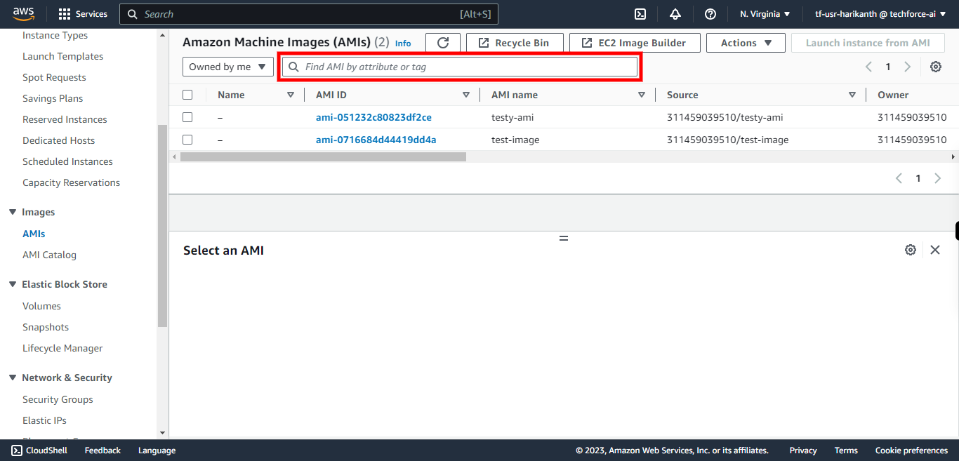 Images | EC2 Management Console