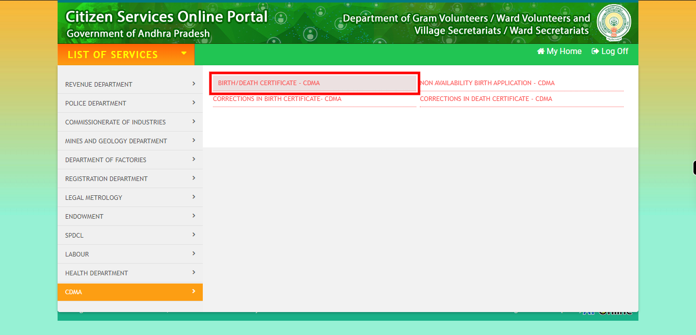 :: Meeseva - Online Login Form ::