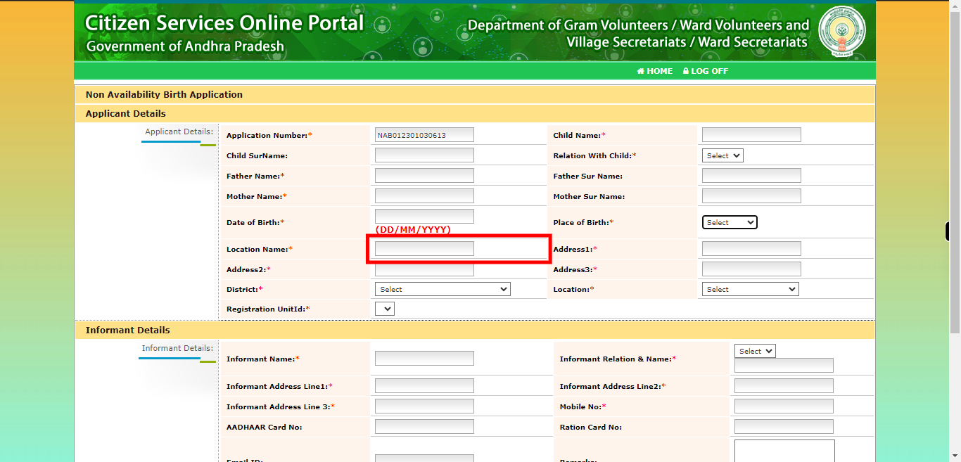 onlineap.meeseva.gov.in/CitizenPortal/userinterface/citizen/CDMA/NonAvailabilityBirthApplication.aspx