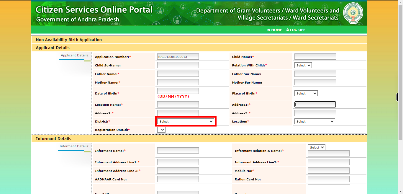 onlineap.meeseva.gov.in/CitizenPortal/userinterface/citizen/CDMA/NonAvailabilityBirthApplication.aspx