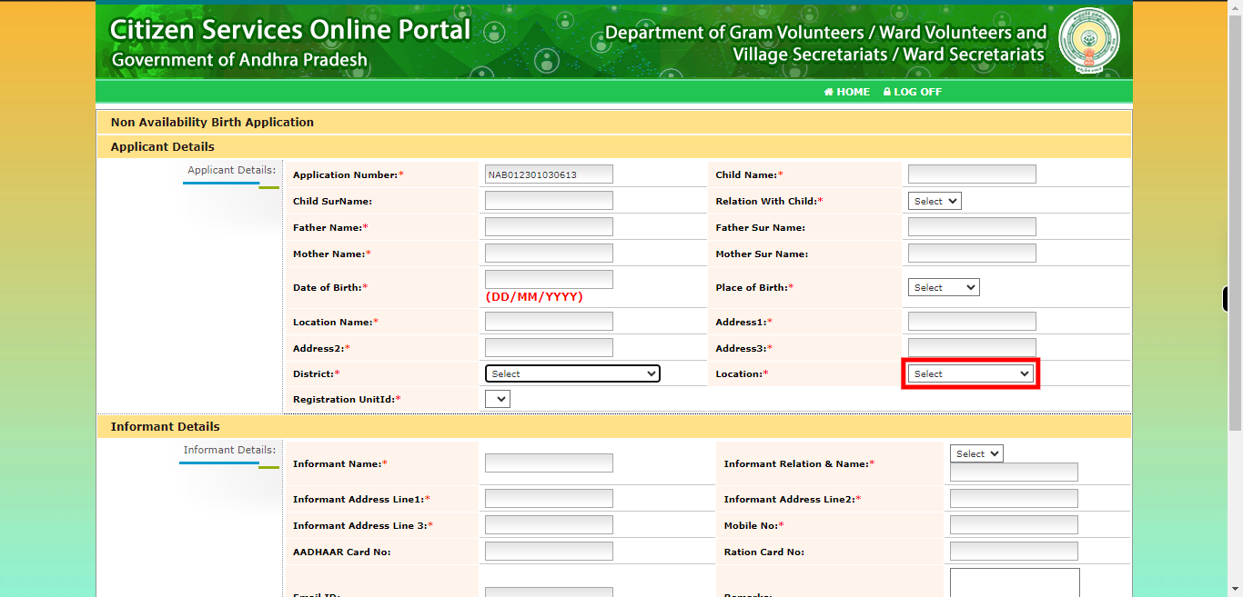 onlineap.meeseva.gov.in/CitizenPortal/userinterface/citizen/CDMA/NonAvailabilityBirthApplication.aspx