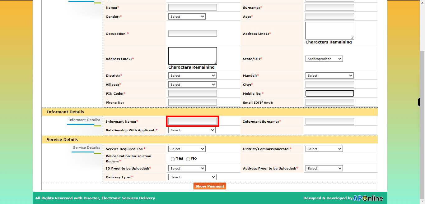 onlineap.meeseva.gov.in/CitizenPortal/userinterface/citizen/PoliceDepartment/IssuanceOfCertificatesApplication.aspx