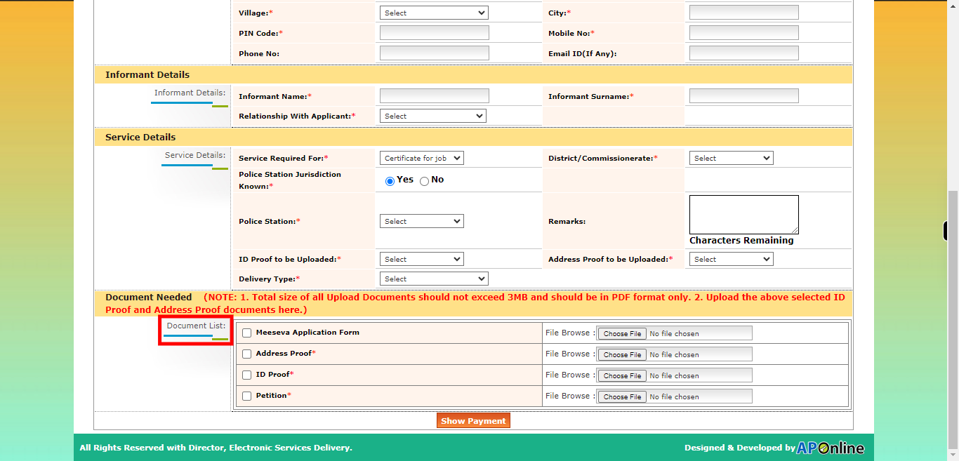 onlineap.meeseva.gov.in/CitizenPortal/userinterface/citizen/PoliceDepartment/IssuanceOfCertificatesApplication.aspx