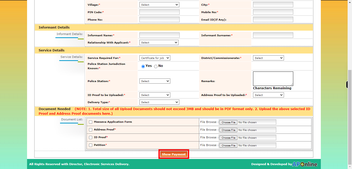 onlineap.meeseva.gov.in/CitizenPortal/userinterface/citizen/PoliceDepartment/IssuanceOfCertificatesApplication.aspx