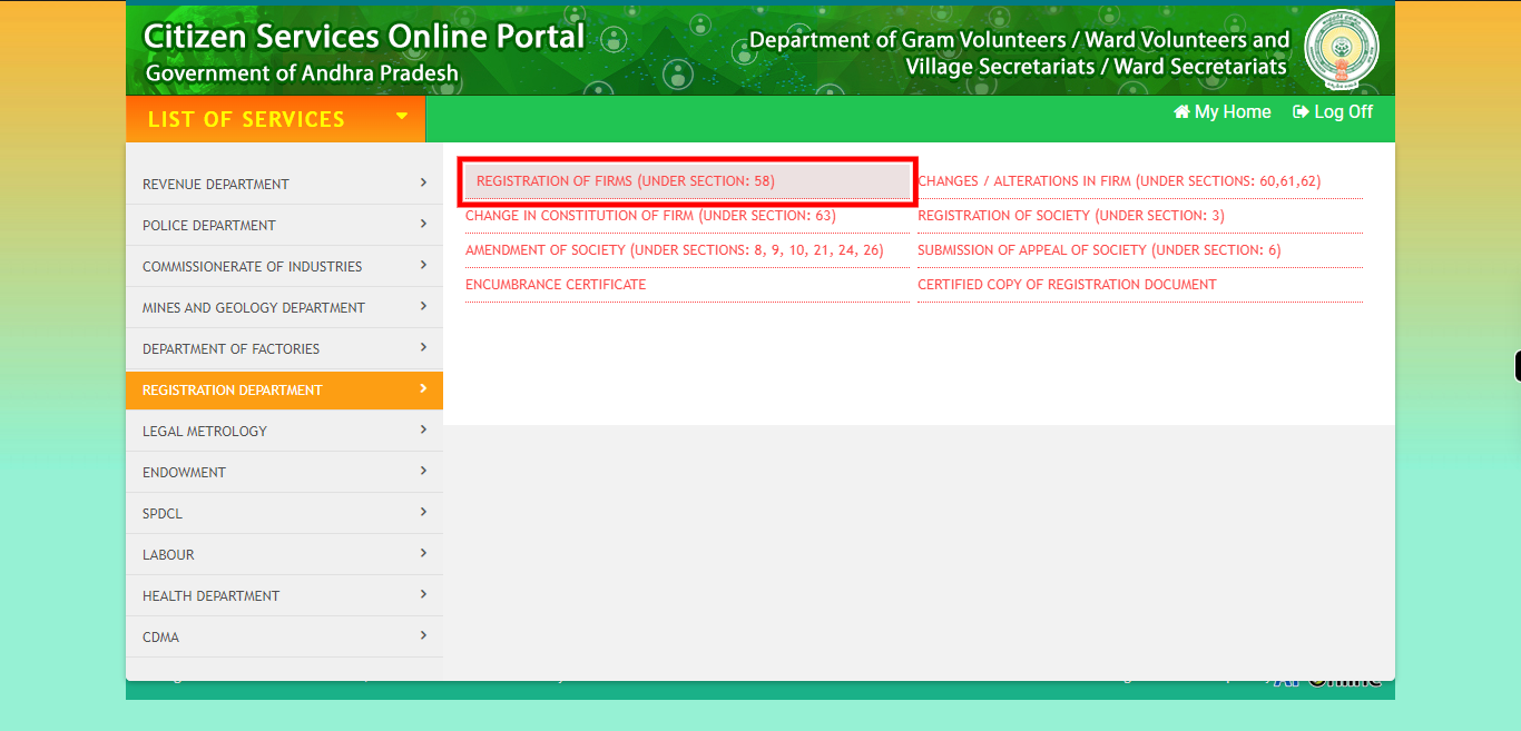 :: Meeseva - Online Login Form ::